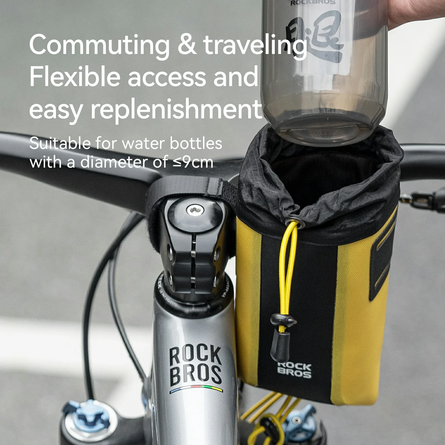 AS-162 100% Waterproof Water Bottle Handlebar Bag 1L - Image 4