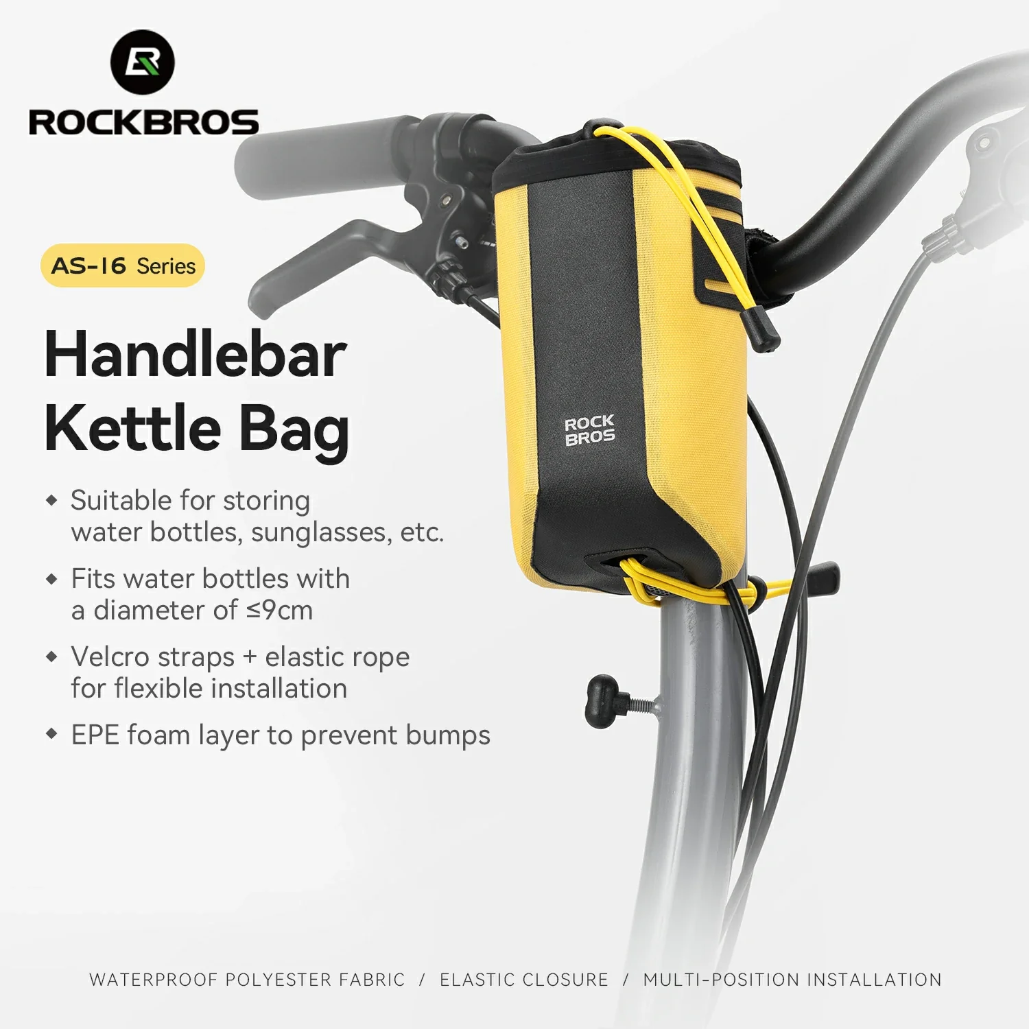 AS-162 100% Waterproof Water Bottle Handlebar Bag 1L - Image 3