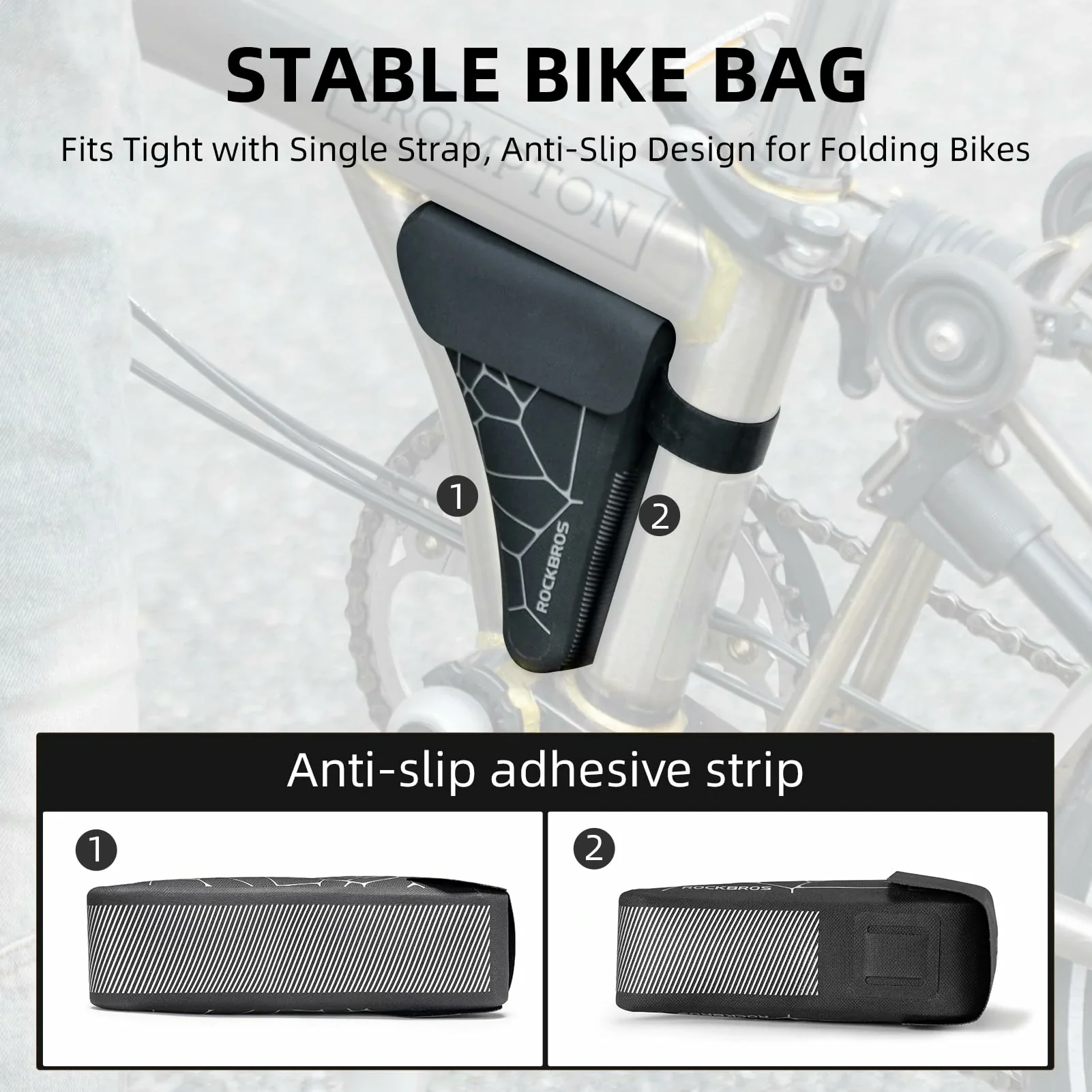 Bike Frame Storage Bag, Waterproof Bicycle Triangle Pouch - Image 2