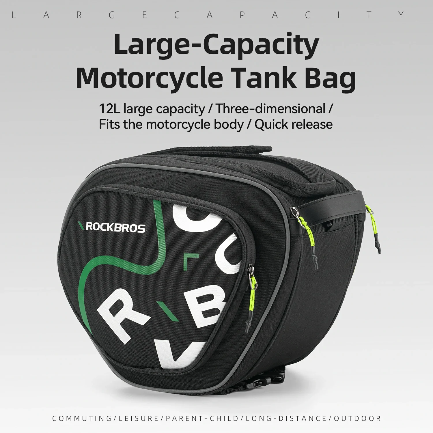Motorcycle Tank Bag Helmet Bag 12L With Rain Cover - Image 8
