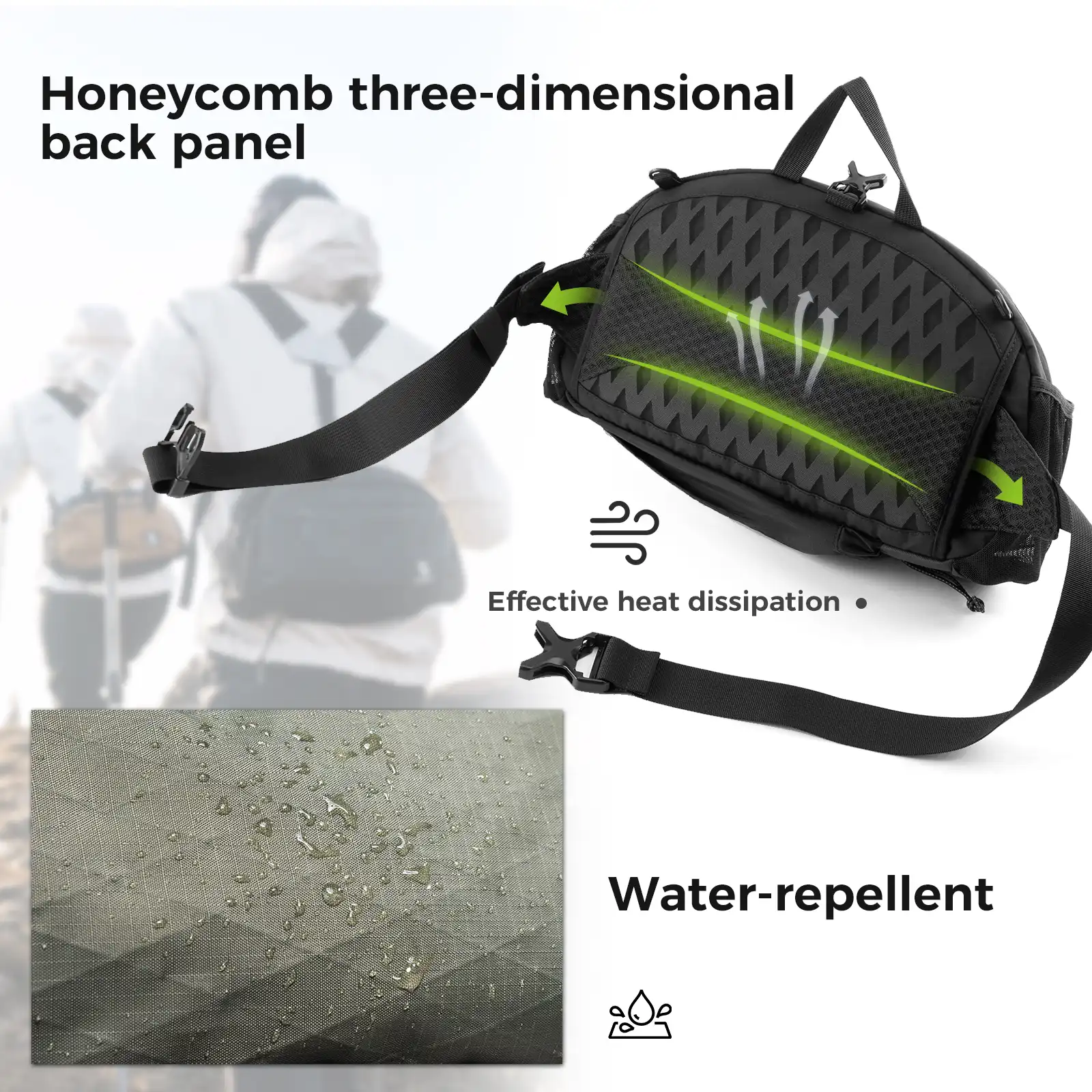Qunature Lightweight Outdoor Backpack Waist Bag 7.9L - Image 12
