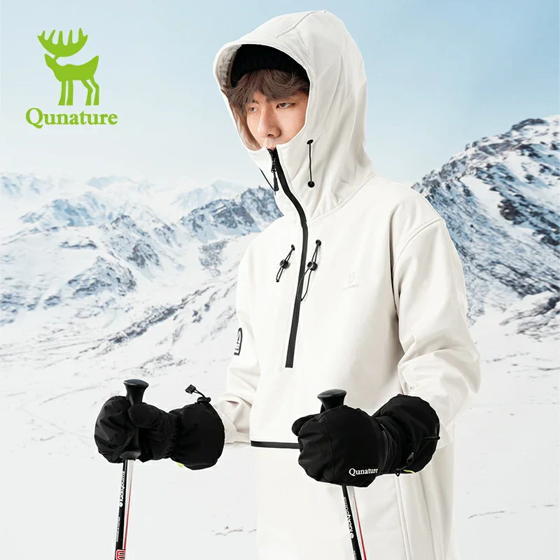 Qunature Windproof Waterproof Thermal Ski Gloves Double-Layer Insulation Touchscreen - Image 11