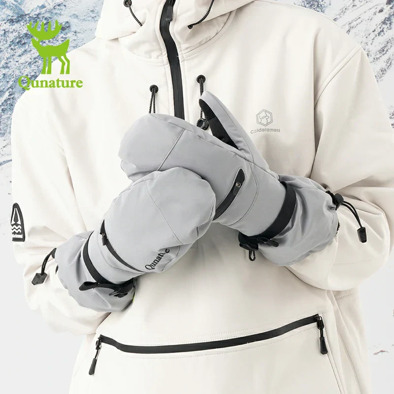 Qunature Windproof Waterproof Thermal Ski Gloves Double-Layer Insulation Touchscreen - Image 12
