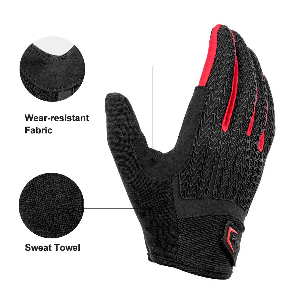 Cycling Gloves Full Finger with Gel Padded Shock Absorbing - Image 4