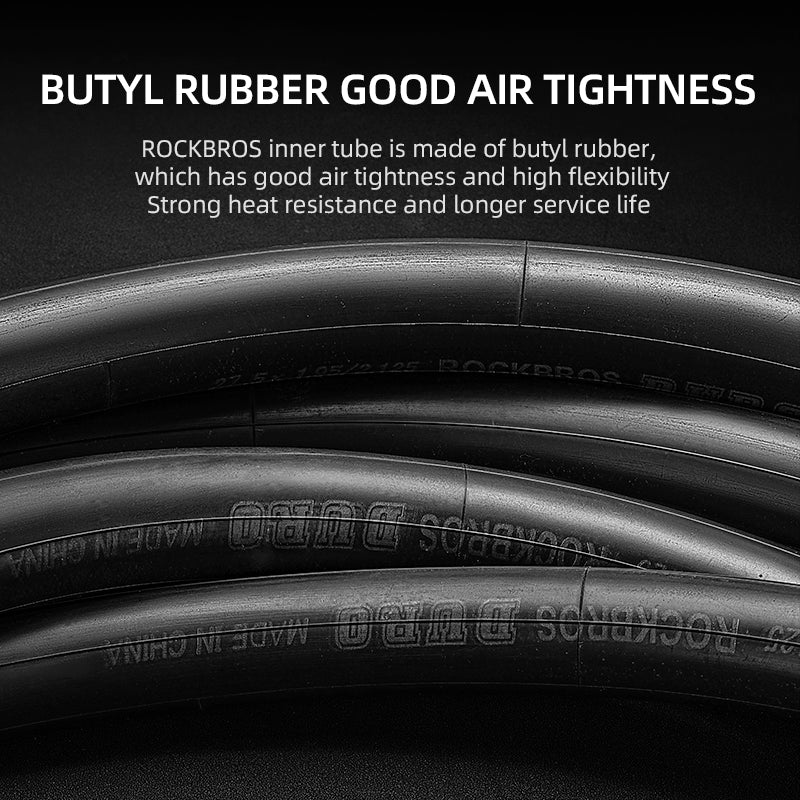 ROCKBROS 26'/27.5'X1.95/2.125 Mountain Bike Inner Tube 48mm Presta/Schrader Valve High Self Sealing Butyl Rubber - Image 6