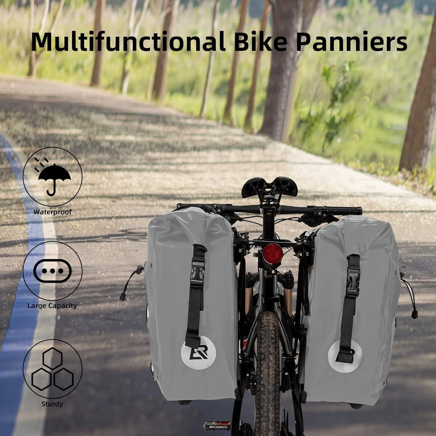 ROCKBROS 32L Waterproof Bike Pannier Durable Spacious Easy to Install - Image 22