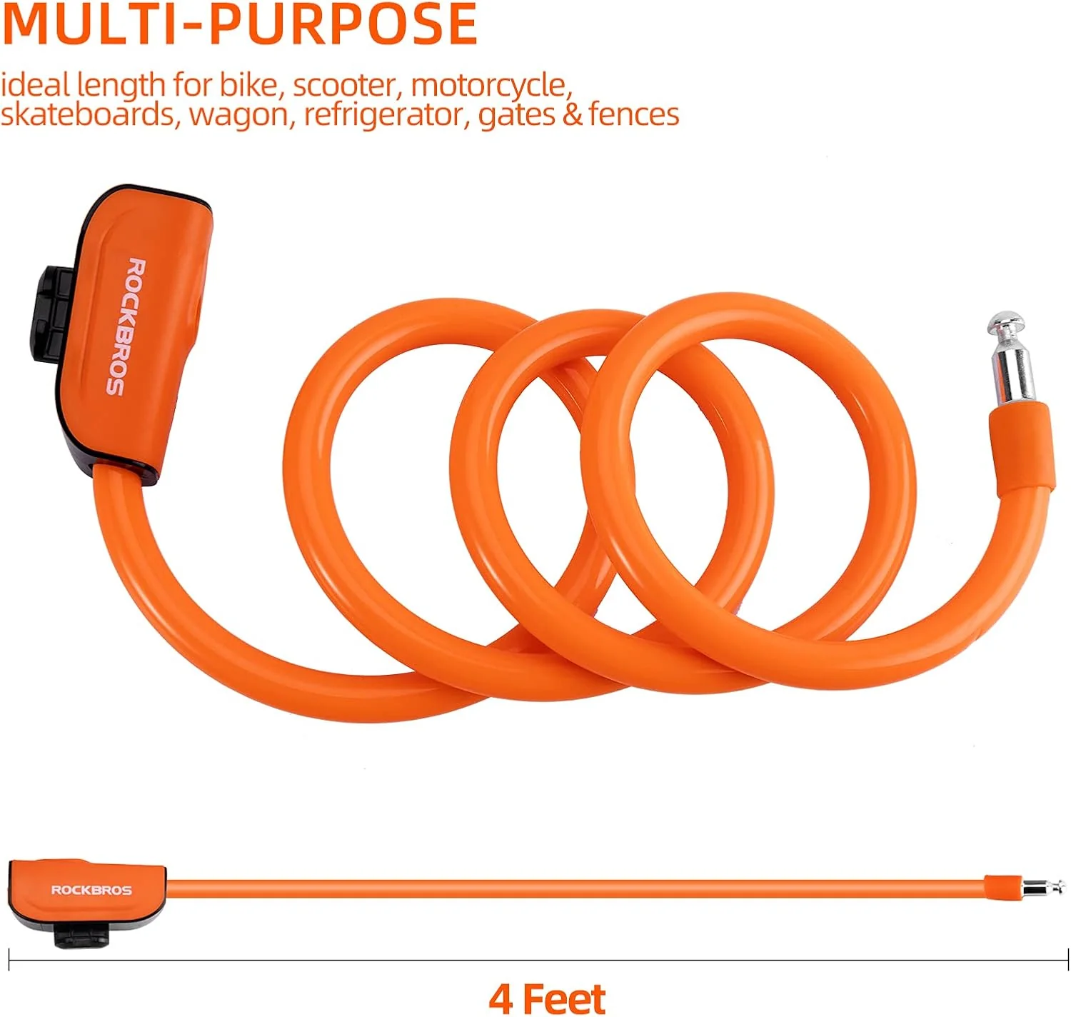 ROCKBROS 3ft Bike Cable Lock - Secure, Lightweight with Mounting Bracket - Image 18