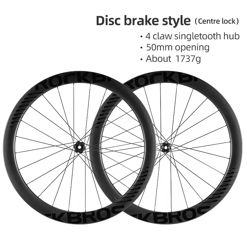 ROCKBROS 700c Carbon Fiber Disc Rim 38/50/65 mm  1.6-1.7 kg Clincher Wheelset - Image 11