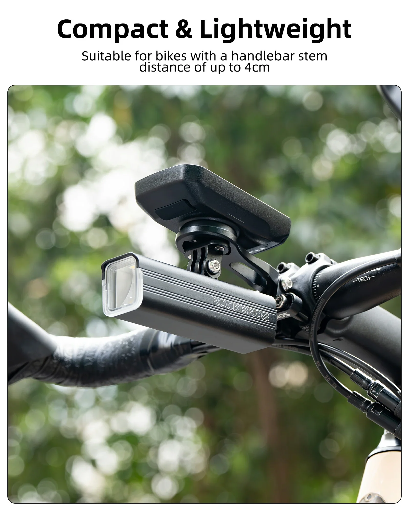 ROCKBROS Bike Computer Mount Out-Front Aluminum Integrated Bicycle Cycling Computer Mount - Image 7