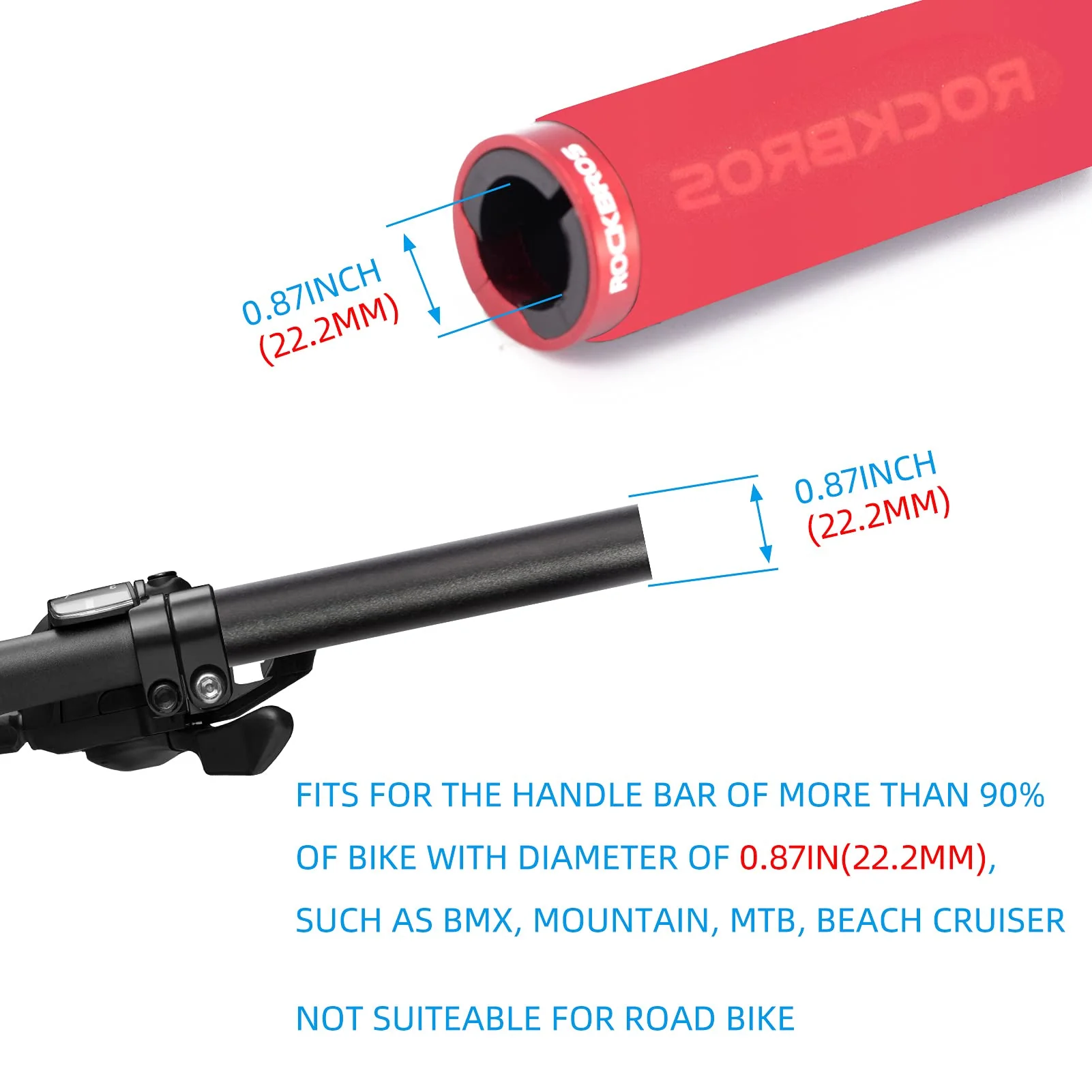 ROCKBROS Bike Grips Foam Single Lock on Bicycle Soft Comfortable Non-Slip Bike Handle Grips - Image 34