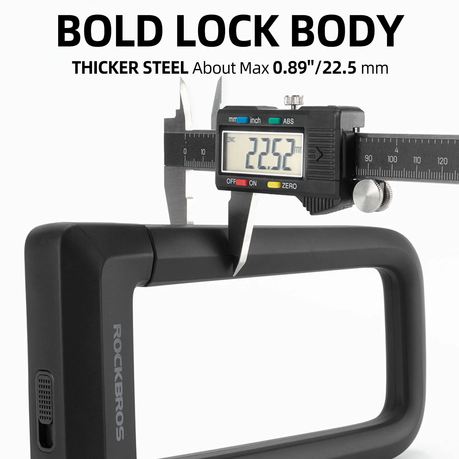 ROCKBROS Bike U Lock, Heavy Duty Anti Theft Bike U Lock with Cable Silicone Cover - Image 6