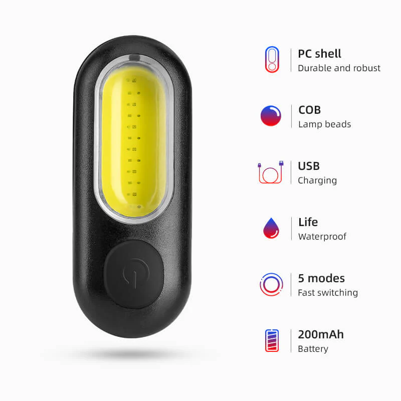 COB Mini Tail Light USB Dual Light Colors - Image 4