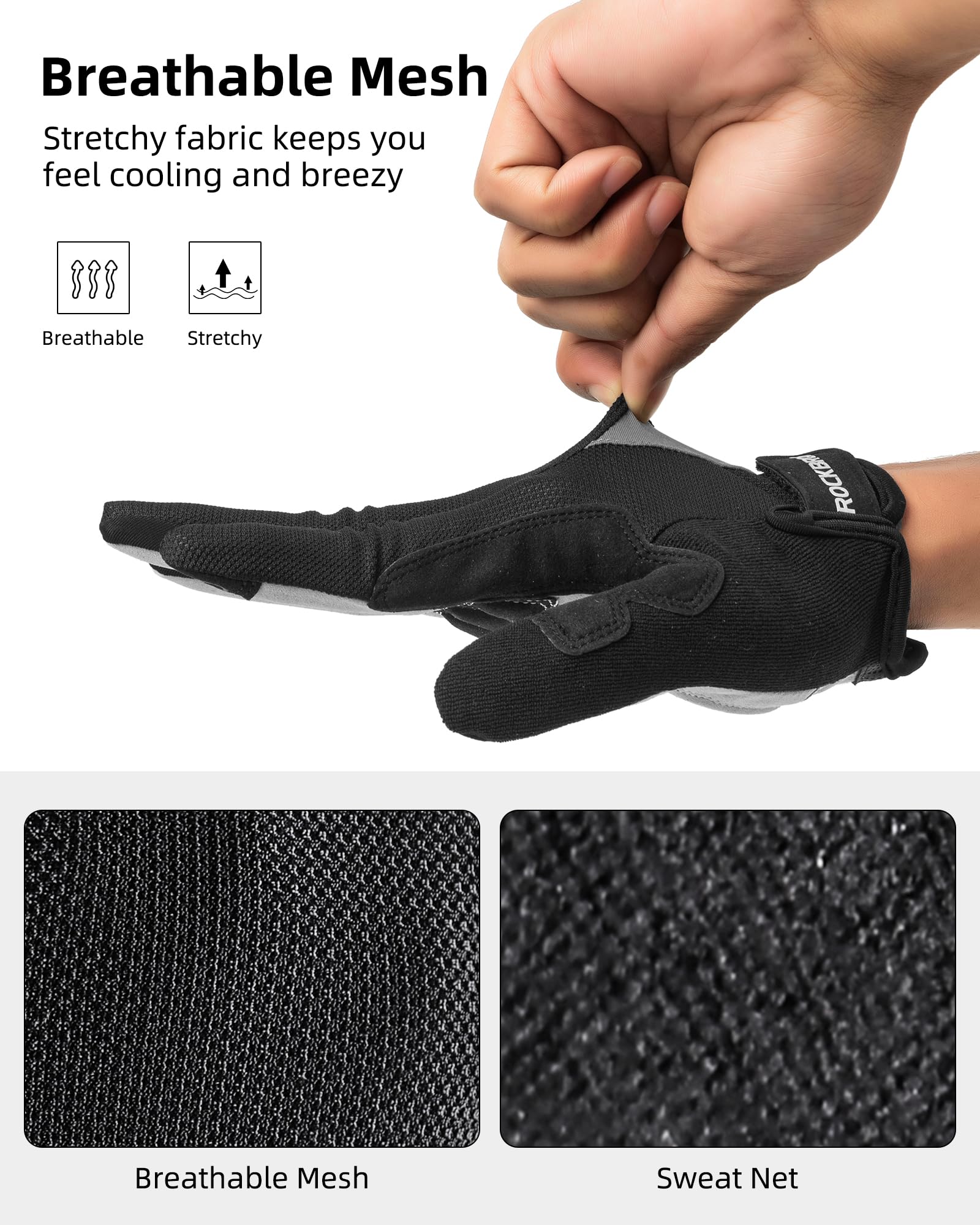 ROCKBROS Cycling Gloves for Men Women Breathable Gel Pad Road Mountain Bike Gloves - Image 8