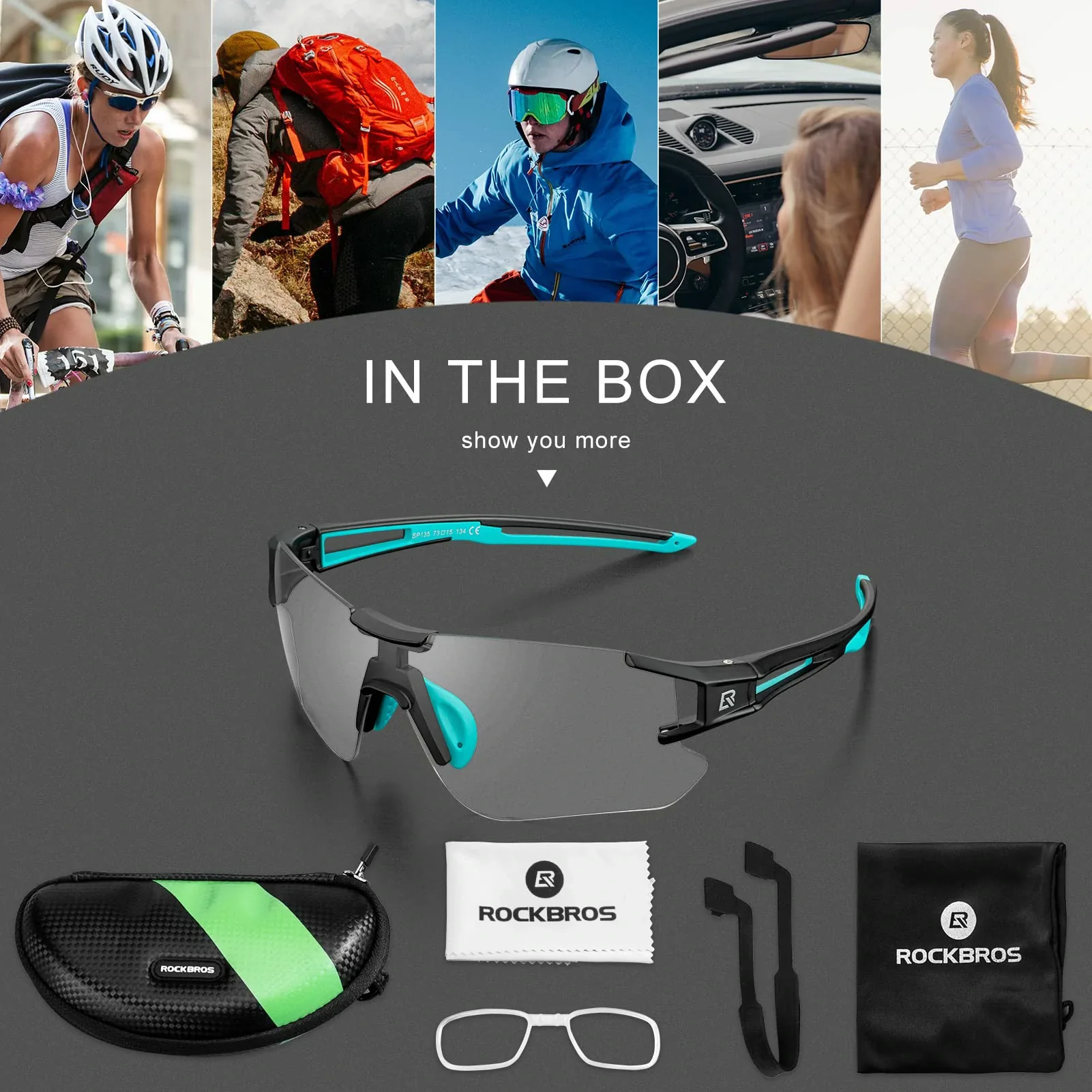ROCKBROS Cycling Sunglasses Photochromic Bike Glasses for Men Women Sports Goggles UV Protection - Image 15