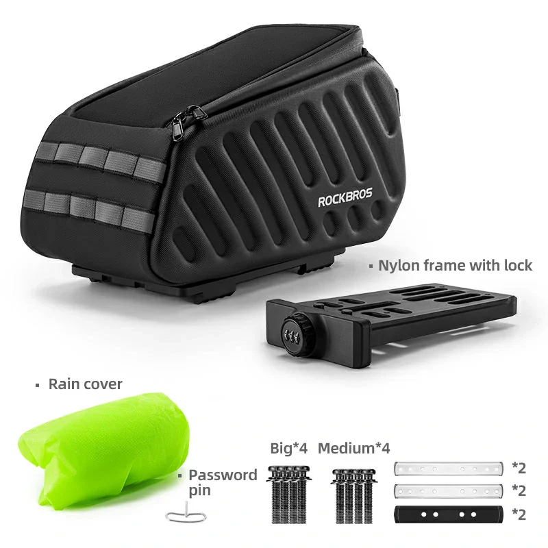 ROCKBROS Hard Shell EVA Bike Rack Bags Waterproof with Lock 7.5L - Image 3