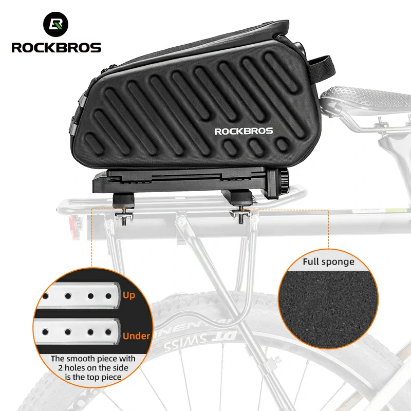 ROCKBROS Hard Shell EVA Bike Rack Bags Waterproof with Lock 7.5L - Image 4