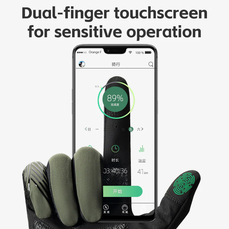 ROCKBROS MTB Gloves - Touch Screen, Anti-Slip Full Finger Cycling Gloves - Image 14