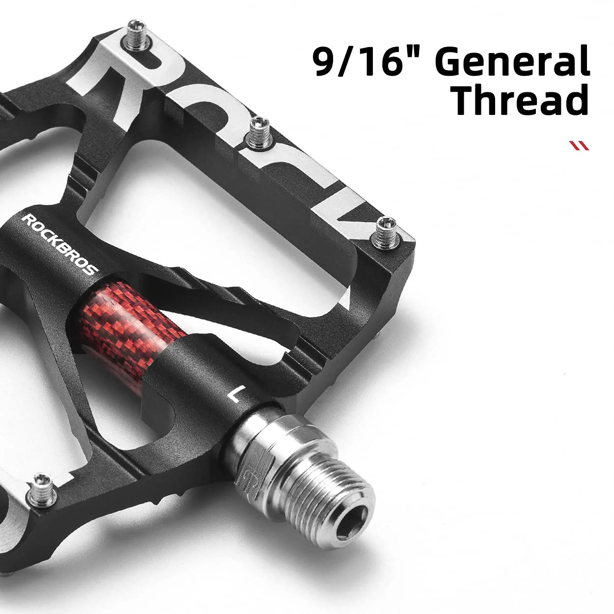 ROCKBROS Mountain Bike Pedals MTB BMX Pedals CNC Non-Slip Lightweight Aluminum Alloy Bicycle Pedals 9/16" - Image 6