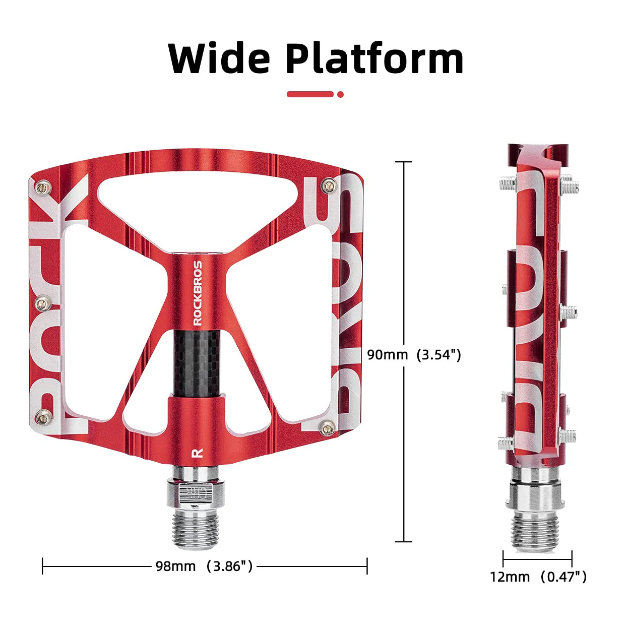 ROCKBROS Mountain Bike Pedals MTB BMX Pedals CNC Non-Slip Lightweight Aluminum Alloy Bicycle Pedals 9/16" - Image 9