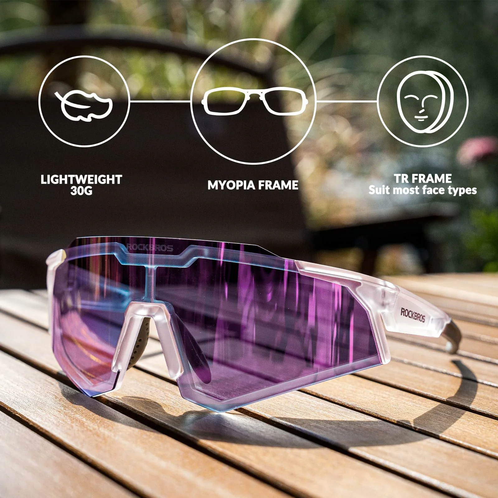 ROCKBROS Photochromic Sports Sunglasses UV Protection for Men Women Cycling - Image 15