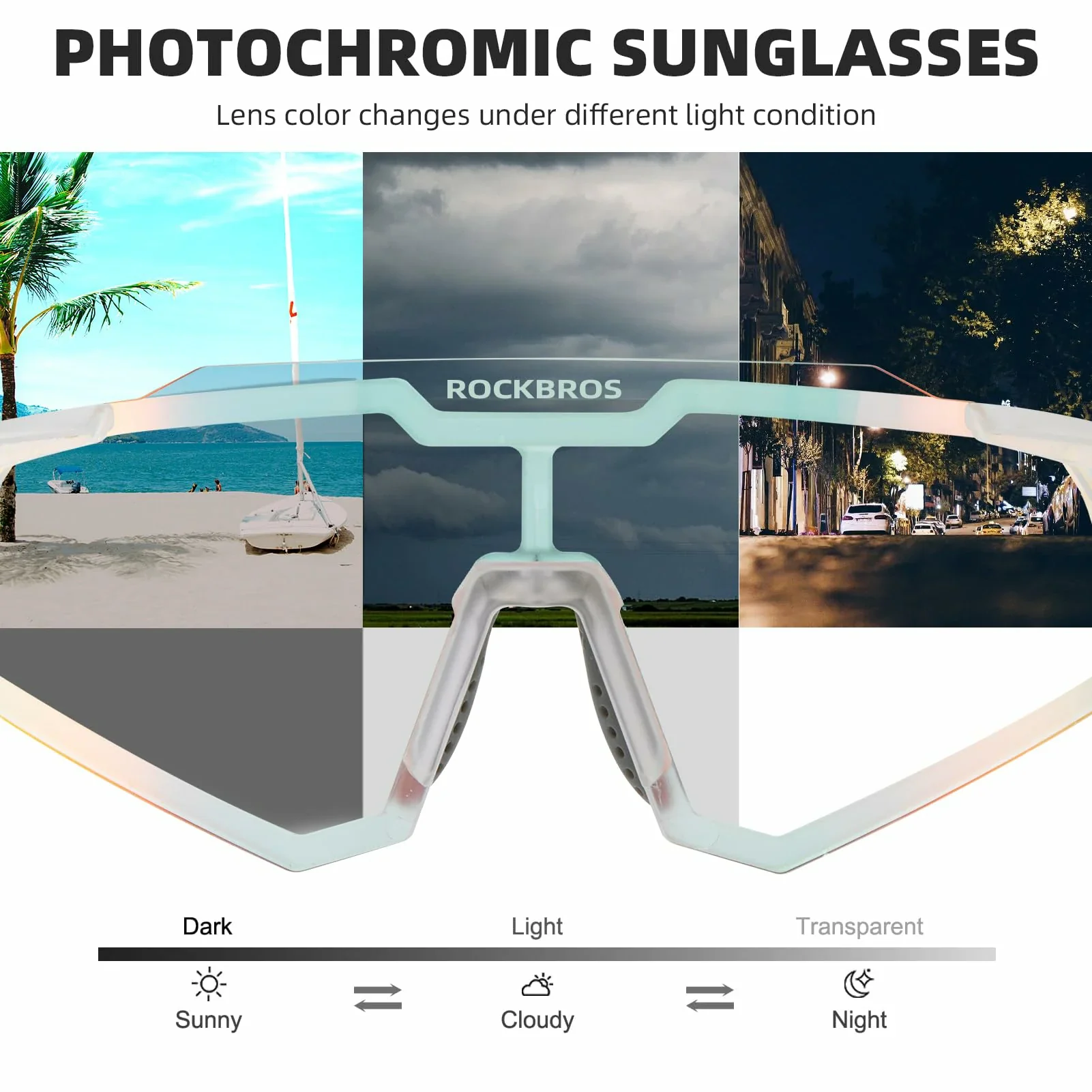 ROCKBROS Photochromic Sports Sunglasses UV Protection for Men Women Cycling - Image 8