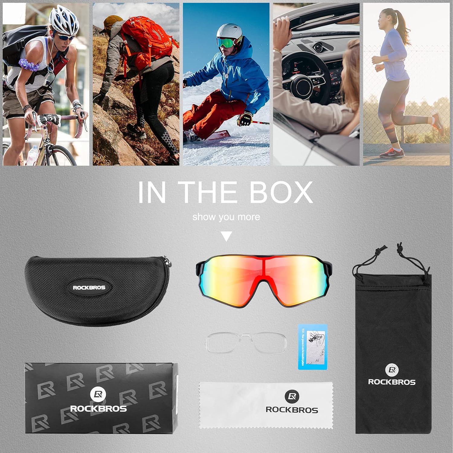 ROCKBROS Polarized Sunglasses UV Protection for Women Men Cycling - Image 36