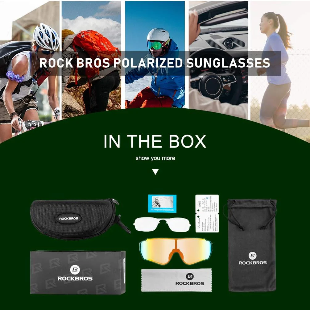 ROCKBROS Polarized Sunglasses UV Protection for Women Men Cycling - Image 58