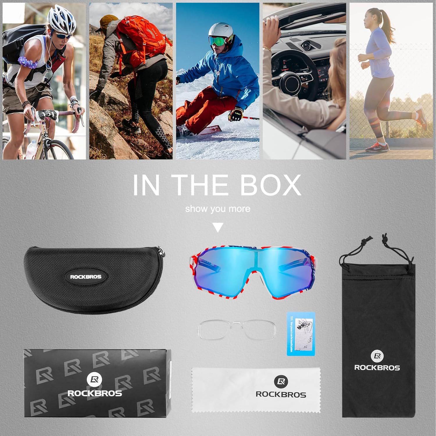ROCKBROS Polarized Sunglasses UV Protection for Women Men Cycling - Image 69