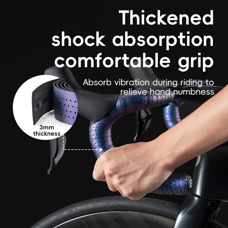ROCKBROS Silicone PU Bicycle Handlebar Tape Soft Breathable Road Bike Tape Shock-absorption Anti-Slip Gravel Bicycle Handlebar Wrap Drop Bar Belt - Image 12