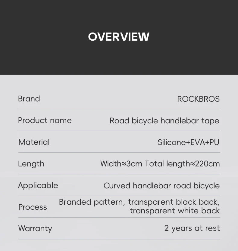 ROCKBROS Silicone PU Bicycle Handlebar Tape Soft Breathable Road Bike Tape Shock-absorption Anti-Slip Gravel Bicycle Handlebar Wrap Drop Bar Belt - Image 15