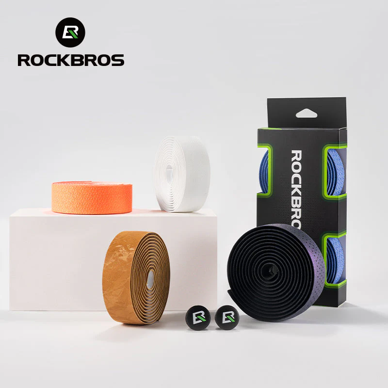ROCKBROS Silicone PU Bicycle Handlebar Tape Soft Breathable Road Bike Tape Shock-absorption Anti-Slip Gravel Bicycle Handlebar Wrap Drop Bar Belt - Image 4