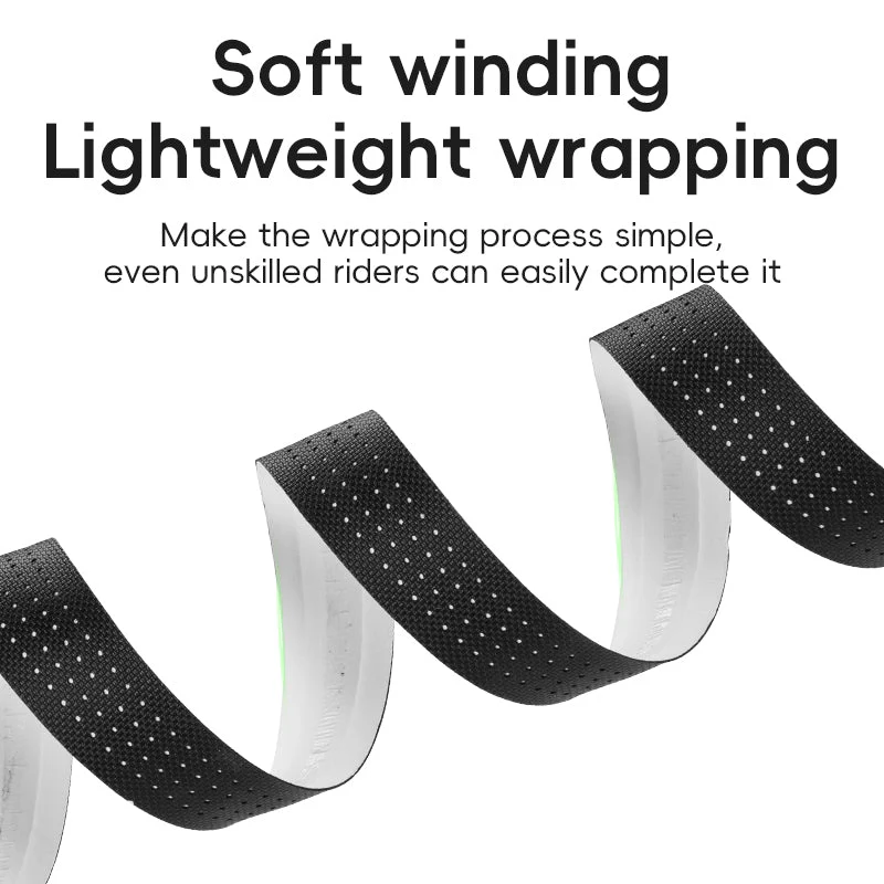 ROCKBROS Silicone PU Bicycle Handlebar Tape Soft Breathable Road Bike Tape Shock-absorption Anti-Slip Gravel Bicycle Handlebar Wrap Drop Bar Belt - Image 7
