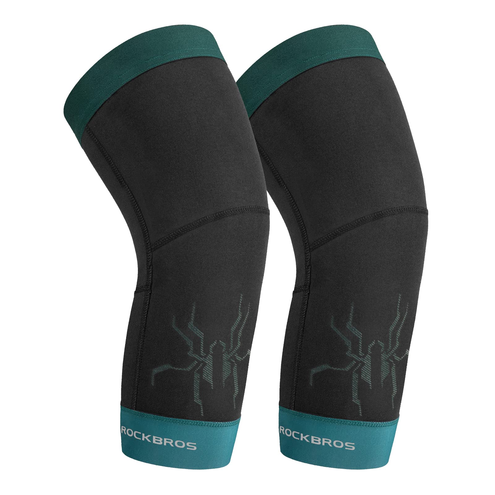 ROCKBROS Thermal Knee Warmer Men Anti-Slip Knee Brace Sleeves for Winter Cycling Basketball
