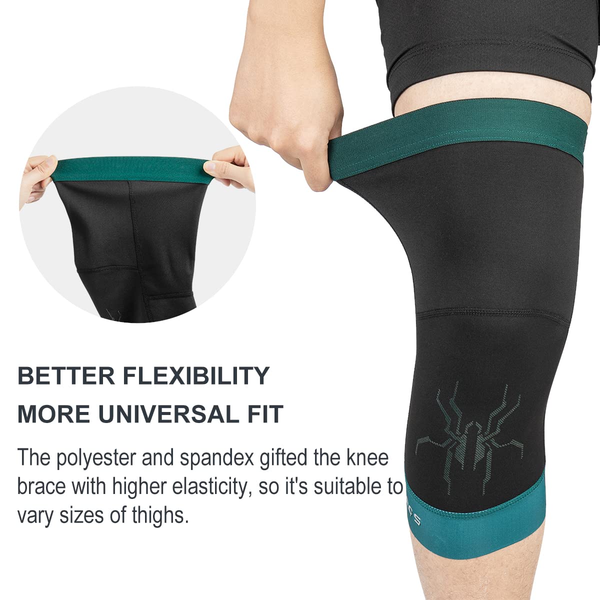 ROCKBROS Thermal Knee Warmer Men Anti-Slip Knee Brace Sleeves for Winter Cycling Basketball - Image 5