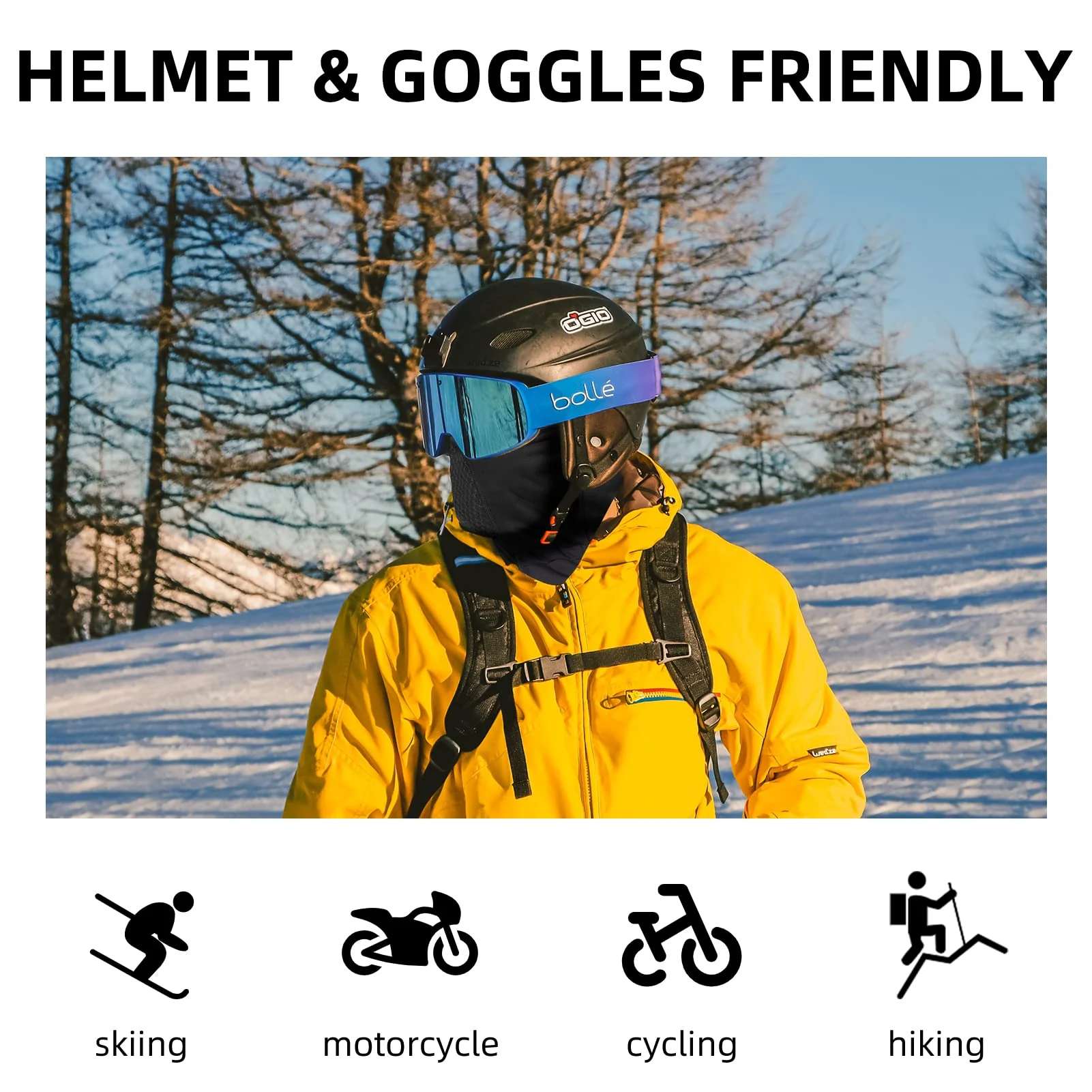 ROCKBROS Thermal Ski Mask, Windproof Fleece Balaclava for Cold Weather, Ski Face Mask for Men - Image 7