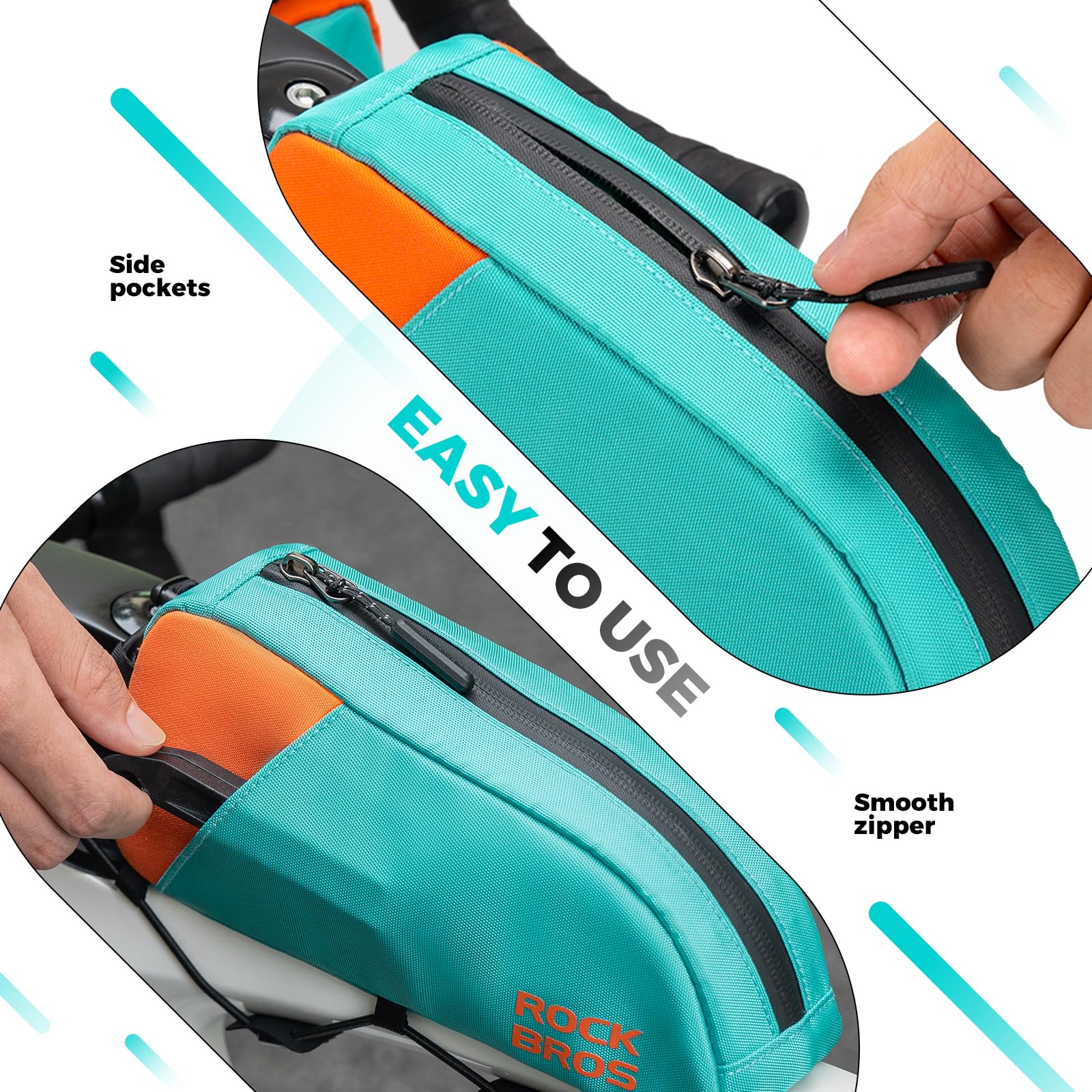 ROCKBROS Urban Rider Series Top Tube Pouch Pack Cycling Accessories Bike Frame Bag - Image 4