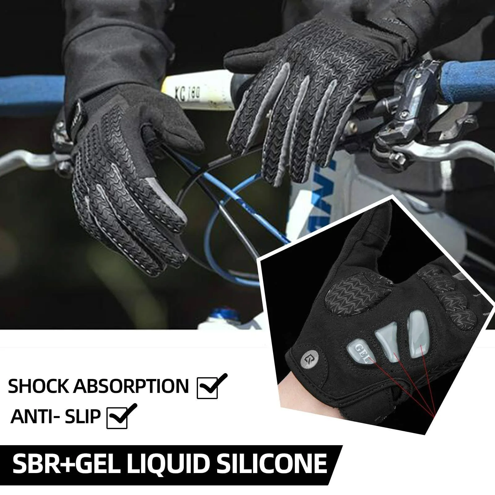 ROCKBROS Winter Cycling Windproof Anti-Slip Thermal Bike Gloves for Cycling,Biking,Running - Image 2