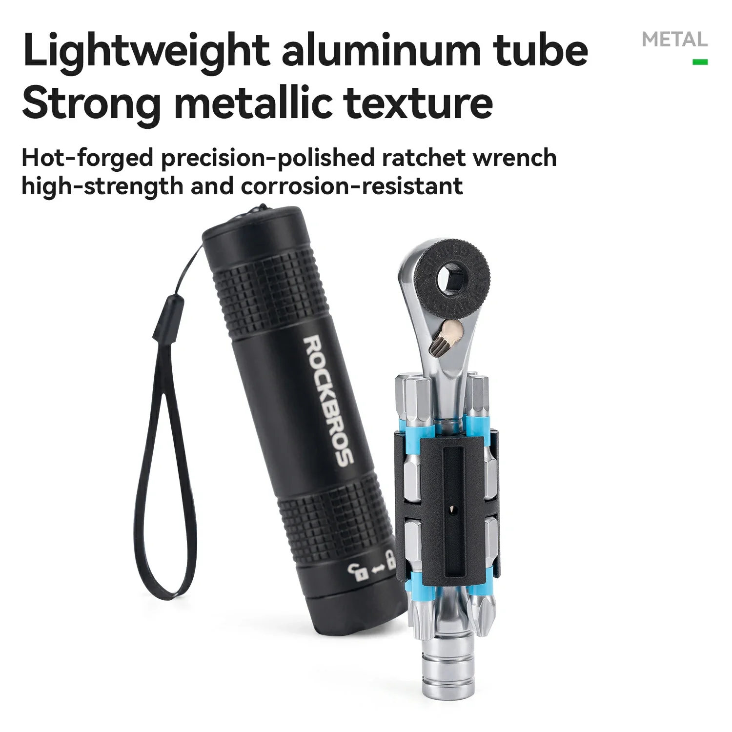 S2 Alloy 1/4" Drive Ratchet Handle 72-Tooth Compact Bike Repair Kit with 8 Bits - Image 6